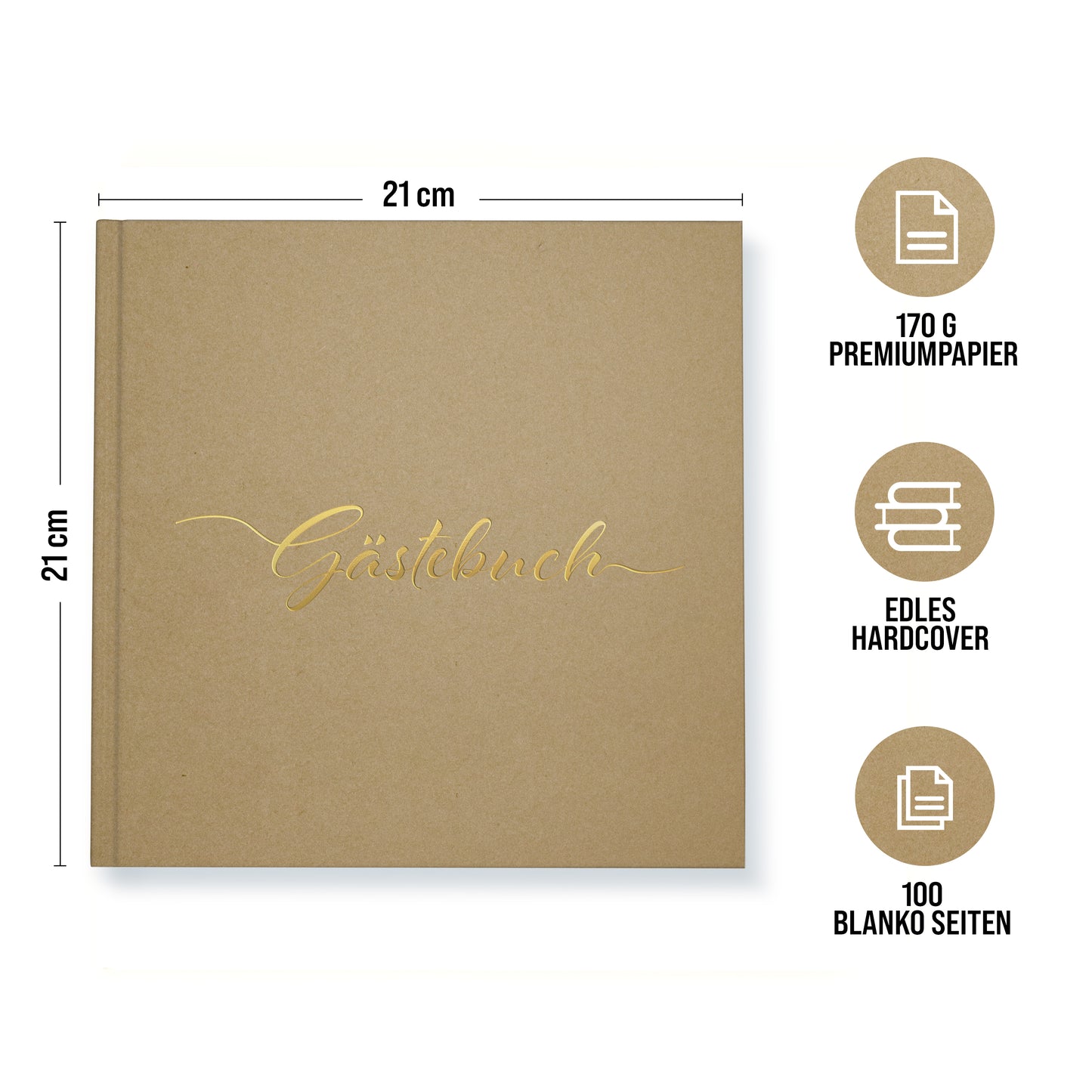 Hochzeit Gästebuch Blanko Kraft Set