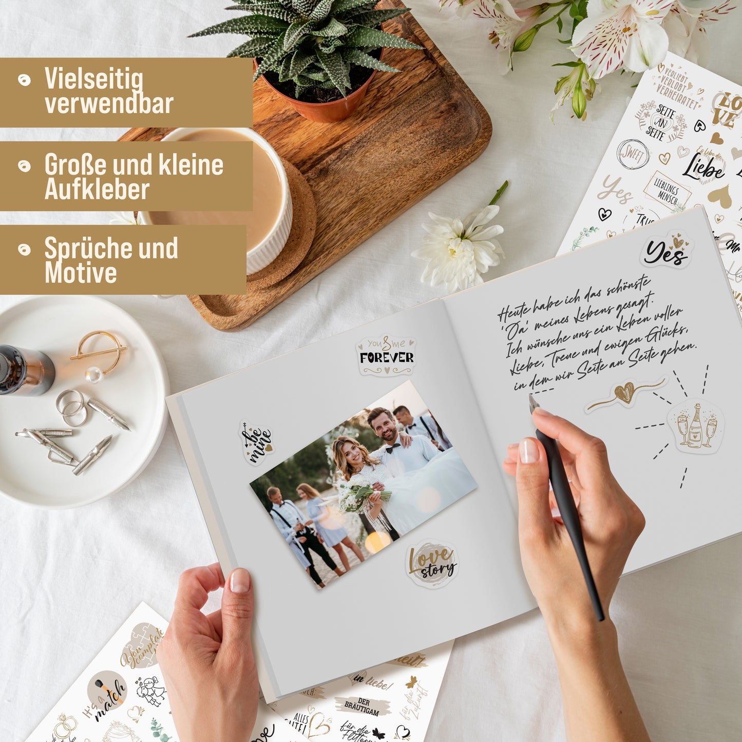 Gästebuch Blanko Kraft mit Aufkleber