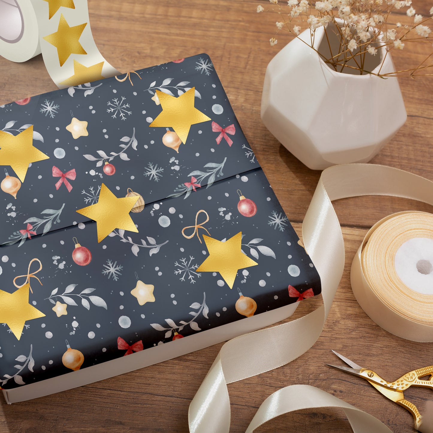 colortouch Gold Sterne Aufkleber, 500 St Star Sticker, 25 mm Glitzer Belohnung Sticker für Weihnachten Deko Papieraufkleber, Verpackung, Glitter Sterne Sticker, Weihnachtssticker