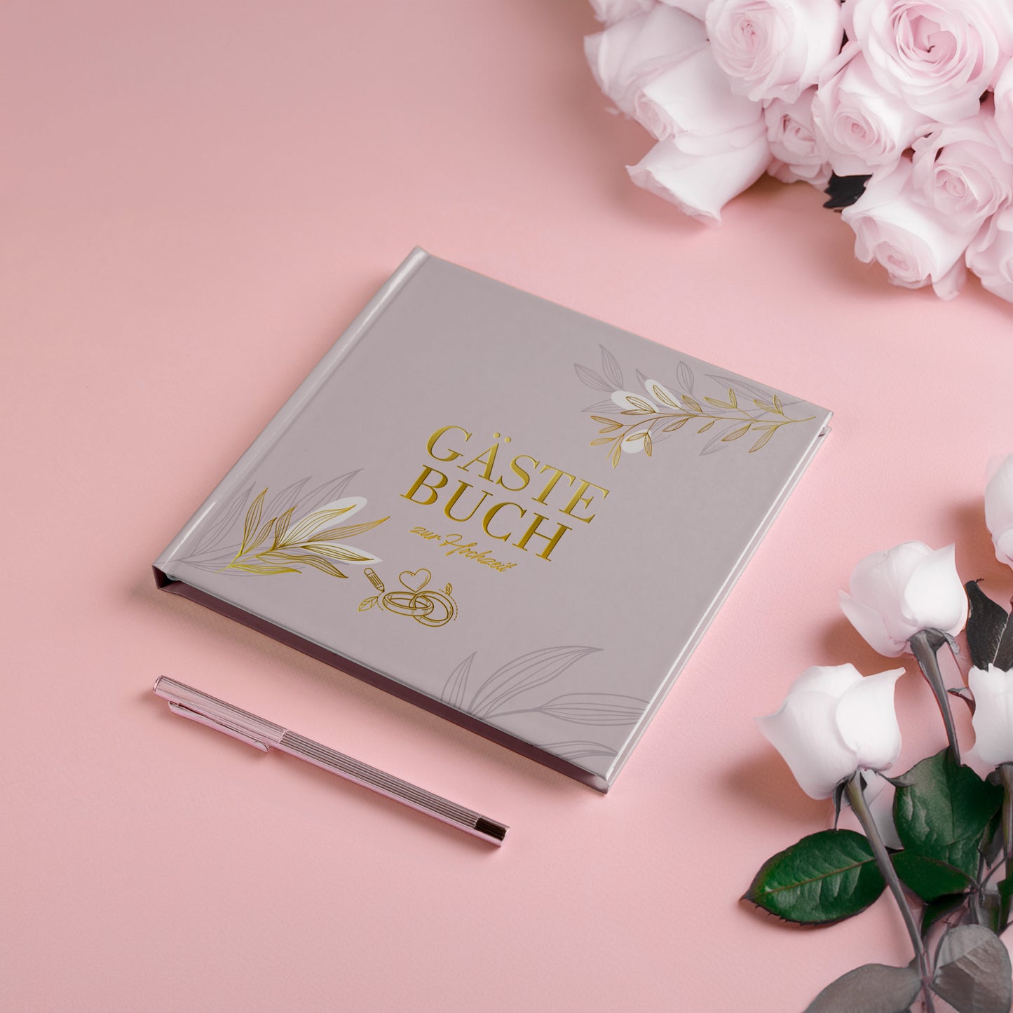Hochzeit Gästebuch mit Fragen