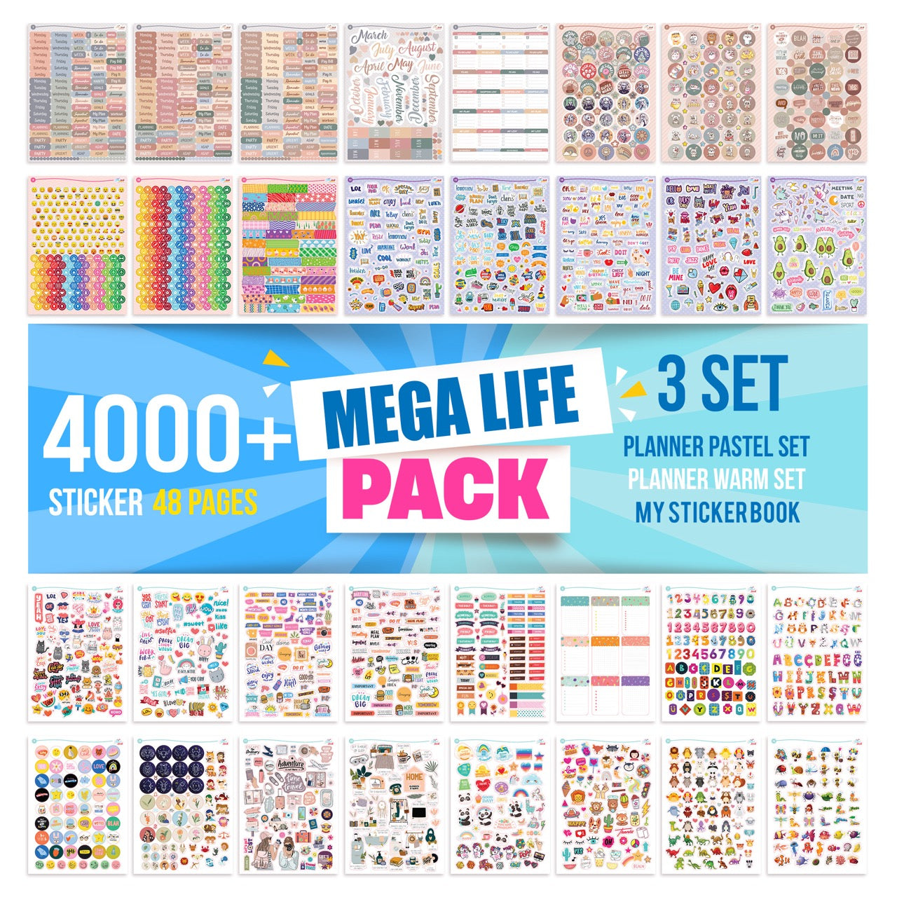 Mega Life Pack (4000+ St. Aufkleber)