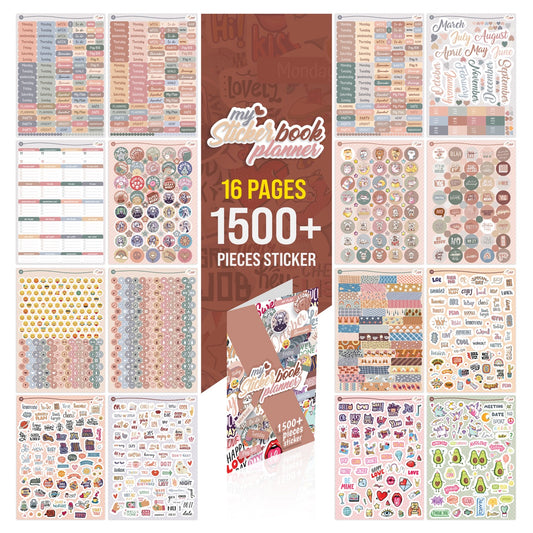 colortouch Planner Stickers - 1500+ pieces sticker set for monthly planner - scrapbook stickers accessories for calendar, planner, organizer, agenda, journal, notebook - sticker album, decorating, seasonal