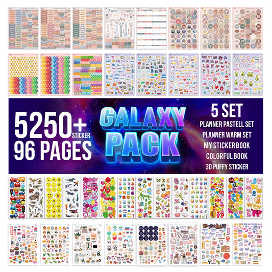 colortouch 3D stickers, planner sticker set, 5250+ pcs. 96 sheets 3D puffy stickers for children, children's stickers - bullet journal, sticker album, scrapbook adults dinosaurs cars animals