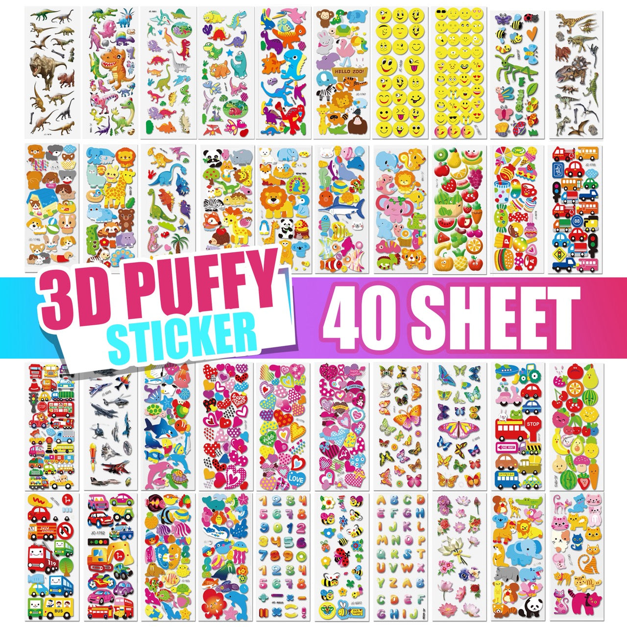 Mega 3D Pack (56 Blatt Aufkleber)