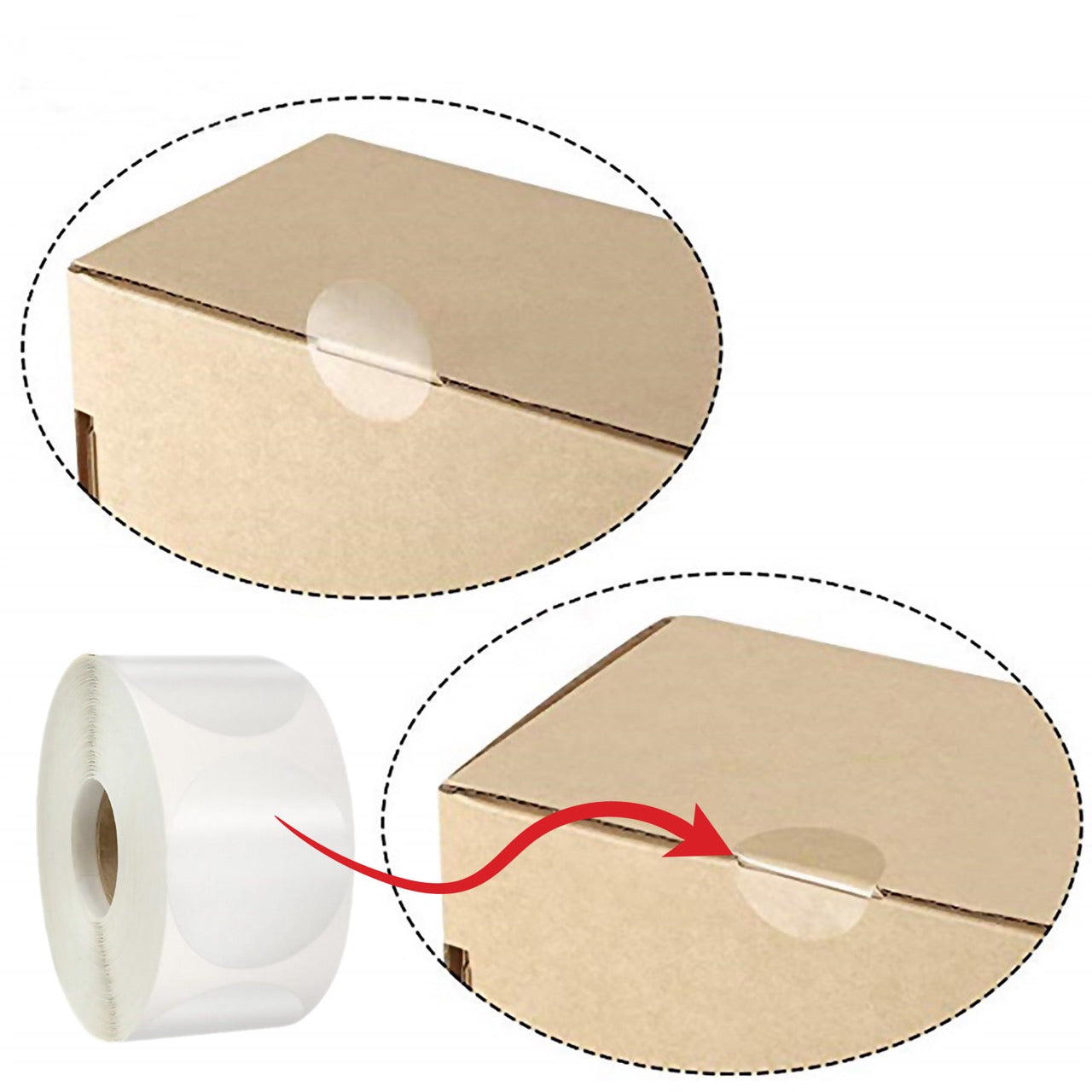 Colortouch Pack of 500 Transparent Seal Stickers, Round (3cm)