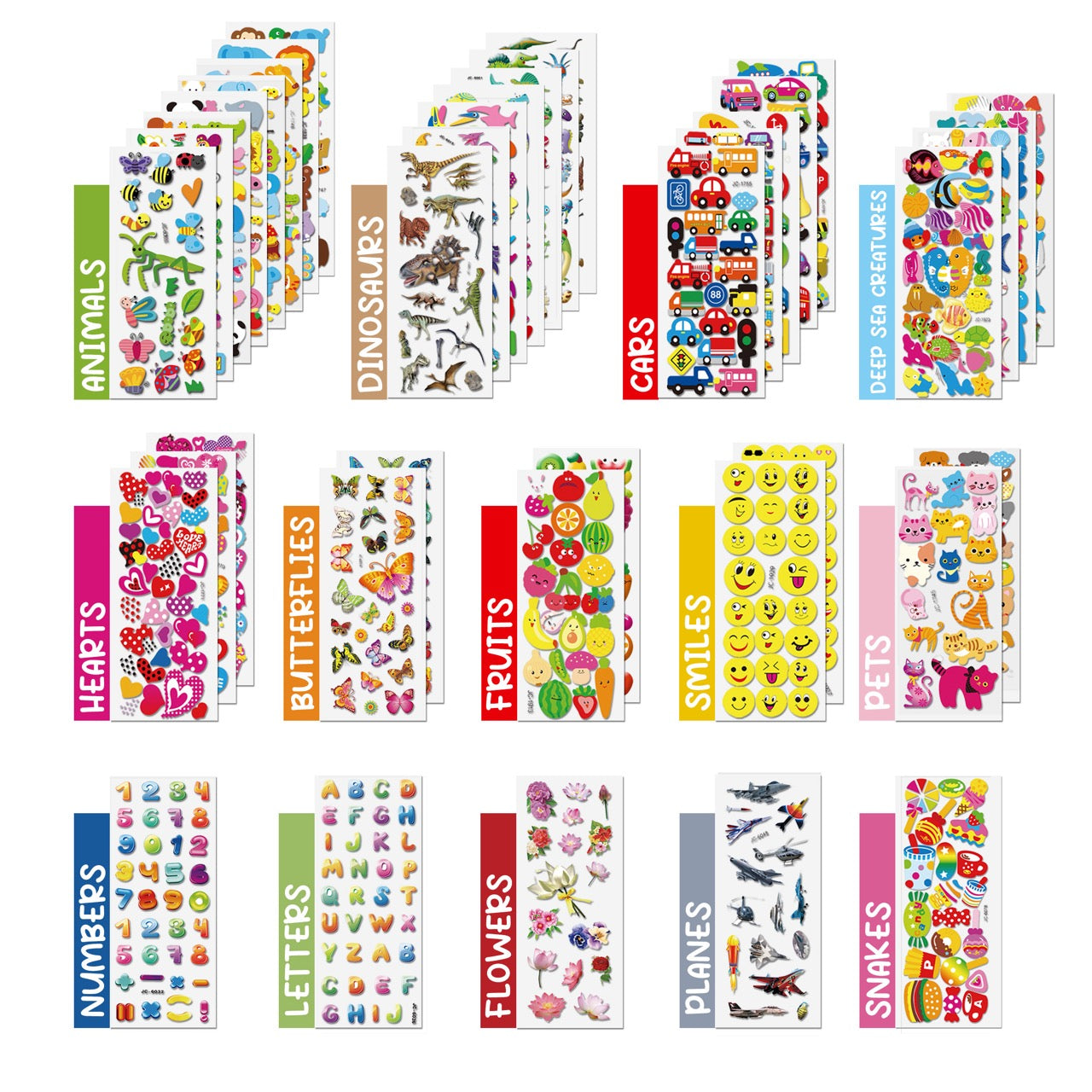 Mega 3D Pack (56 Blatt Aufkleber)