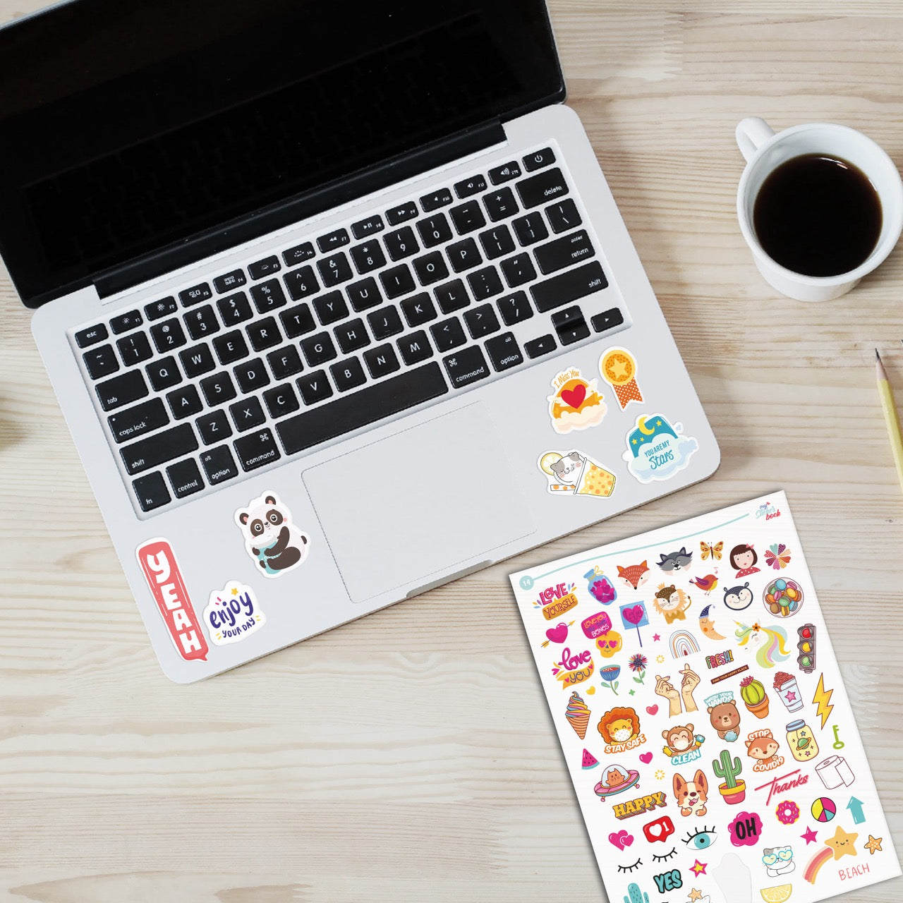 colortouch Sweet Pack Sticker Set, 1200 pieces stickers, sticker photo album, for teenagers and adults, many different designs stickers sticker book for laptop, tablet, mobile phone