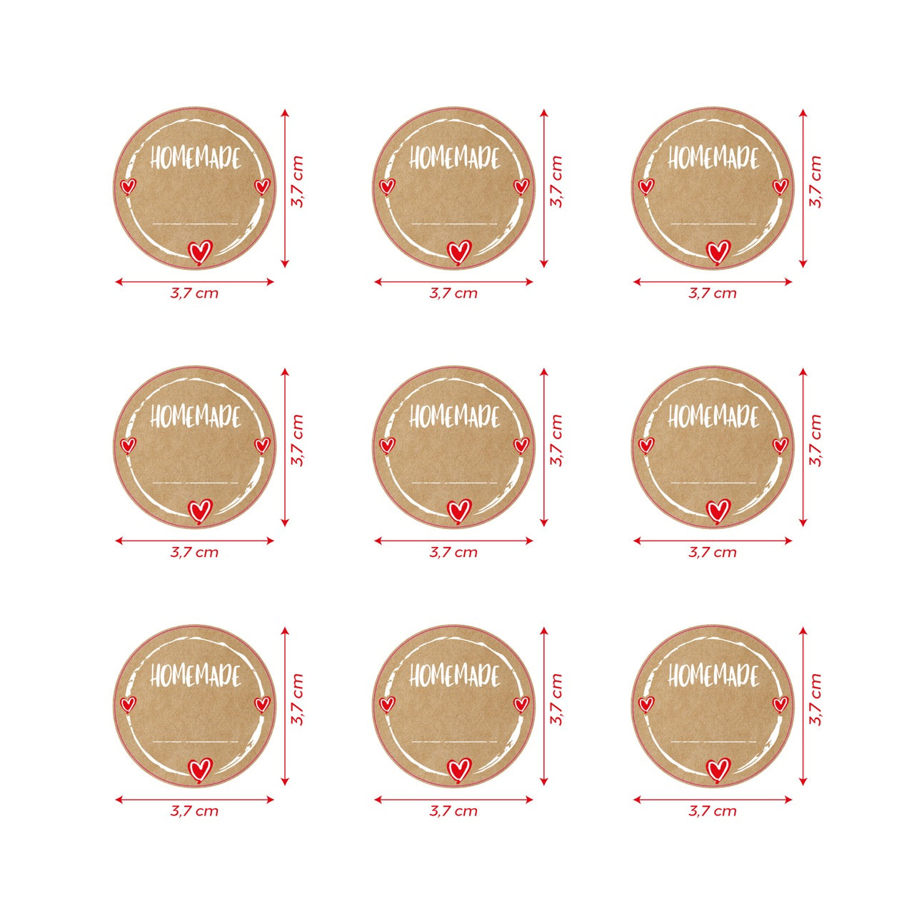colortouch 80 pieces ''Homemade'' stickers, round (4cm)