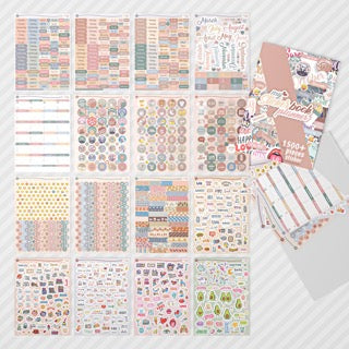 colortouch Terminkalender 2025 2026 mit 2500+ St Planer Sticker Set, Kalender Aufkleber-Stickeralbum für Terminplaner, Agenda, Journal, Notizbuch, A5 Terminplaner auf Deutsch, 14 Monate Softcover