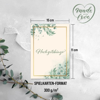 colortouch 50 St Hochzeitsbingo Karten in DIN-A6 mit 18 lustigen Fragen, Hochzeitsspiele für Das Brautpaar Hochzeitsquiz, Witziges Hochzeitsspiel für Gäste zum Kennenlernen, Hochzeitsdekoration