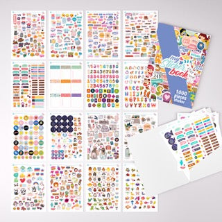 colortouch Terminkalender 2025 2026 mit 2500+ St Planer Sticker Set, Kalender Aufkleber-Stickeralbum für Terminplaner, Agenda, Journal, Notizbuch, A5 Terminplaner auf Deutsch, 14 Monate Softcover