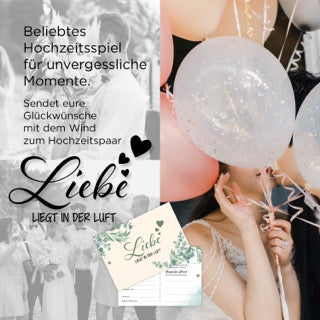 colortouch Ballonkarten Hochzeit, 50 Stück gelochte Ballonflugkarten als spaßiges Hochzeitsspiel, Postkarten für Luftballons, Extra Leicht Wunschkarten für lange Flugdauer, Gäste Wünsche, Boho Stil