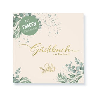 Hochzeit Gästebuch mit Fragen
