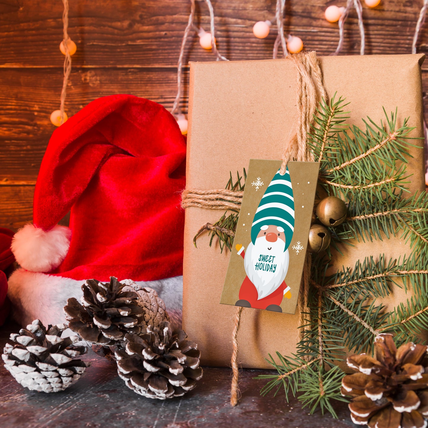Zwerg Designs Weihnachten Kraftpapier Etiketten (5x8,5 cm)