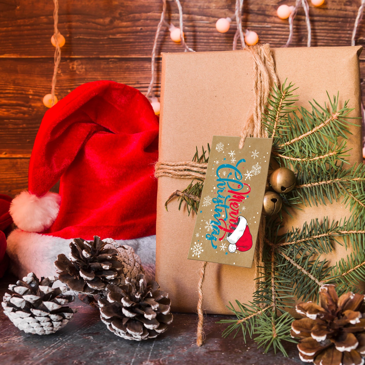 Schneemann Designs Weihnachten Kraftpapier Etiketten (5x8,5 cm)