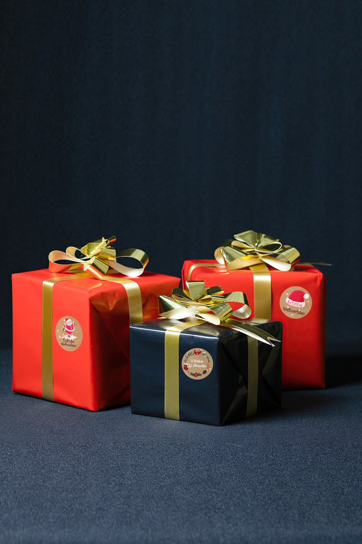 Weihnachten Aufkleber 80 St., Kraftpapier Optik