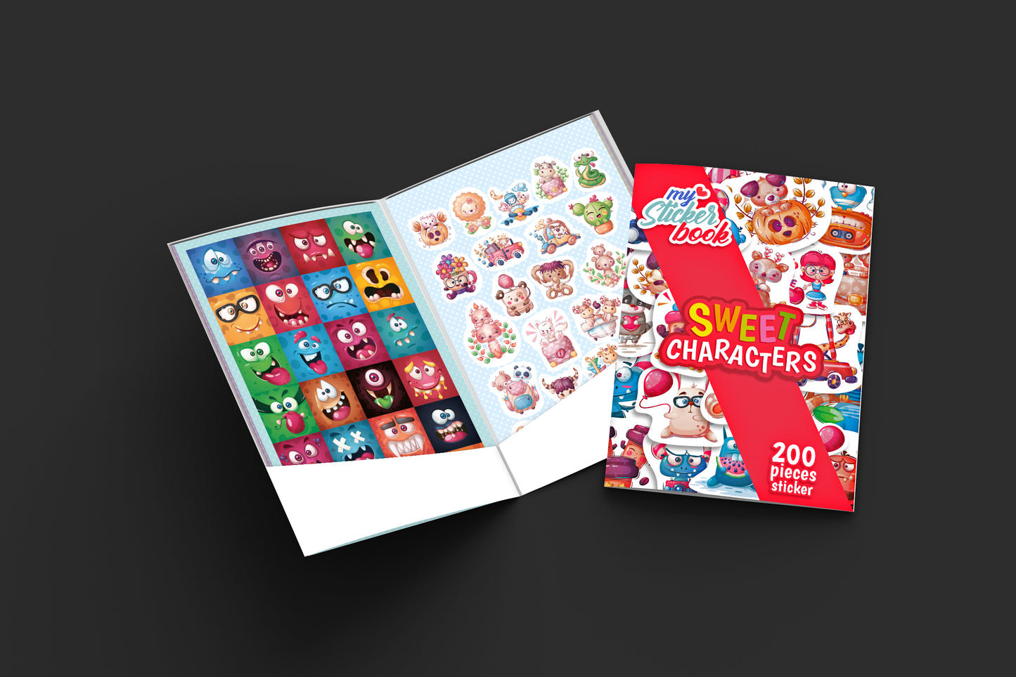 colortouch sticker set, 200 pieces of stickers for children, girls and teenagers, many different designs stickers for sticker album, sticker book for laptop, planner, folders