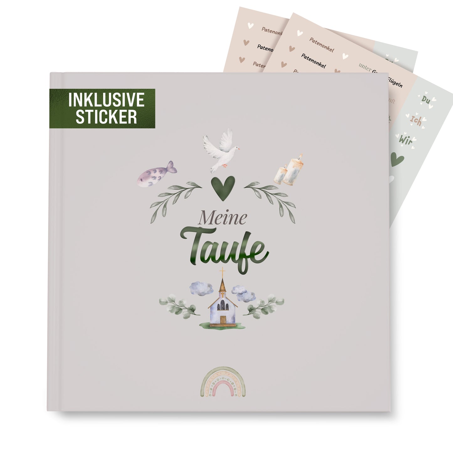 colortouch Gästebuch Taufe mit Aufkleber, Taufbuch zum Ausfüllen, 90 Seiten zum Selbstgestalten, Taufe Geschenk & Erinnerungsalbum für die Junge & Mädchen, Hochwertiger Hardcover