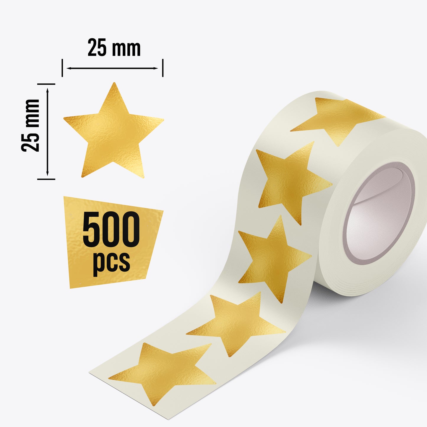 colortouch Gold Sterne Aufkleber, 500 St Star Sticker, 25 mm Glitzer Belohnung Sticker für Weihnachten Deko Papieraufkleber, Verpackung, Glitter Sterne Sticker, Weihnachtssticker