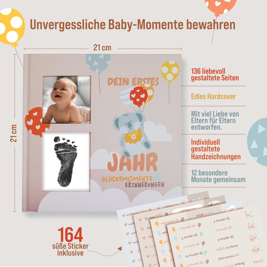 Babyalbum "Dein erstes Lebensjahr" mit Sticker Set