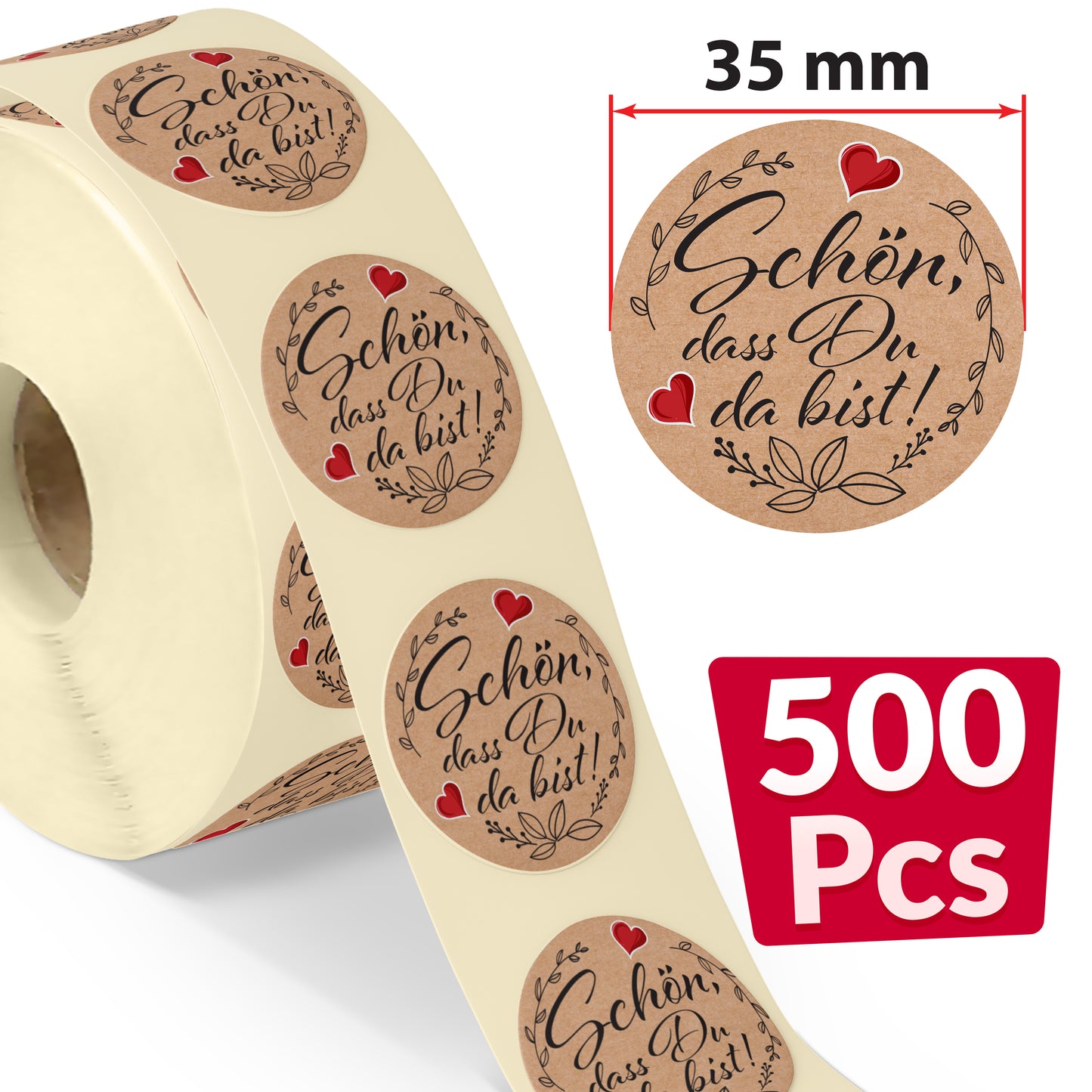 Colortouch Pack of 500 Transparent Seal Stickers, Round (3cm)