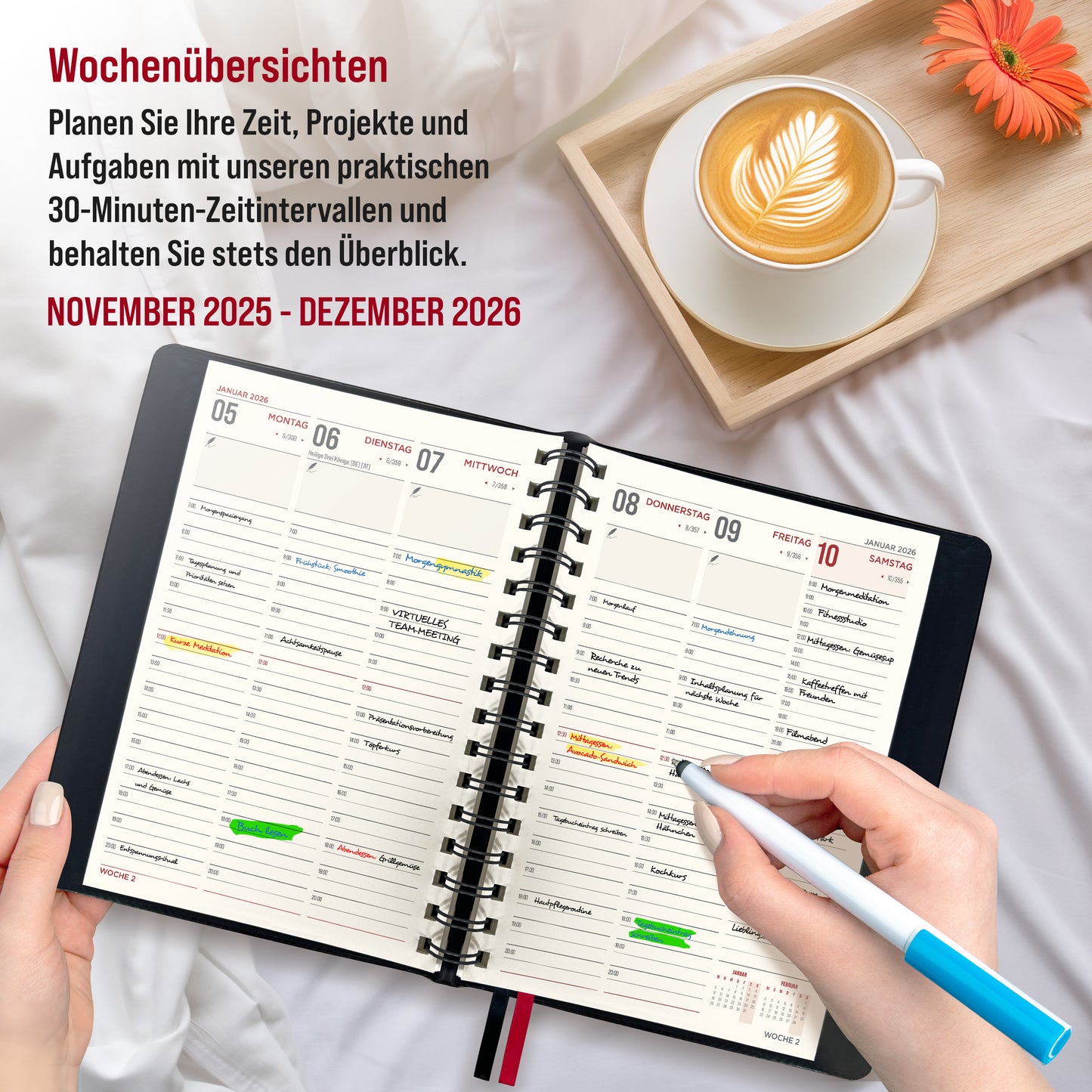 Terminplaner mit Pastel Set (1500+ St. Aufkleber)