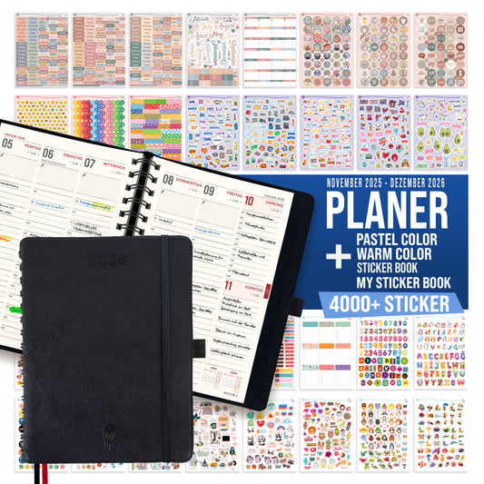 Terminkalender mit Mega Planner Pack (4000+ St. Aufkleber)
