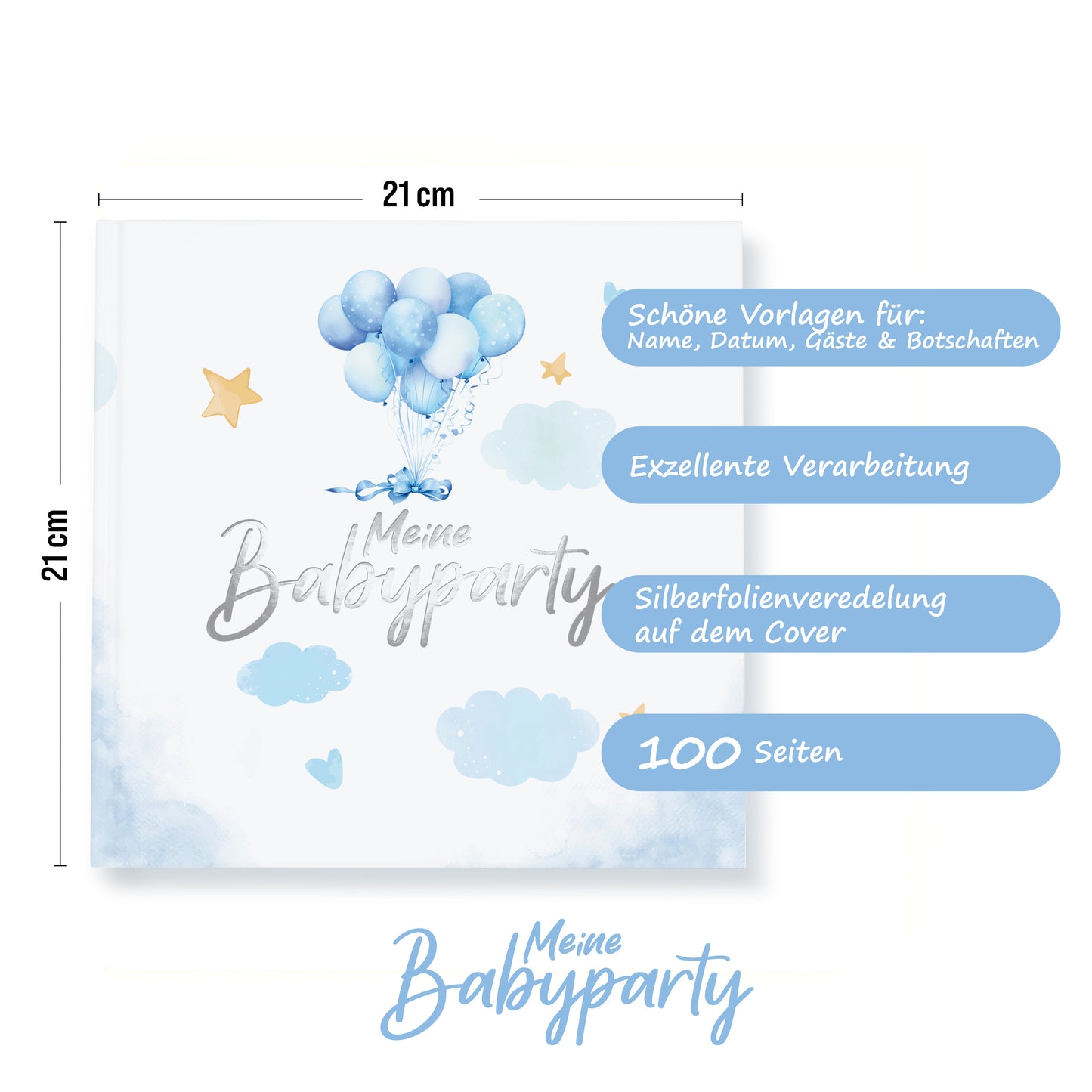 colortouch Gästebuch Babyparty mit Babyshower Spiele 50 Karten, 6 witzige Ratespiel Set für Babyparty zum Ausfüllen, Baby Shower Partyspiele Geschenk Junge & Mädchen, Fotoalbum zum selbstgestalten