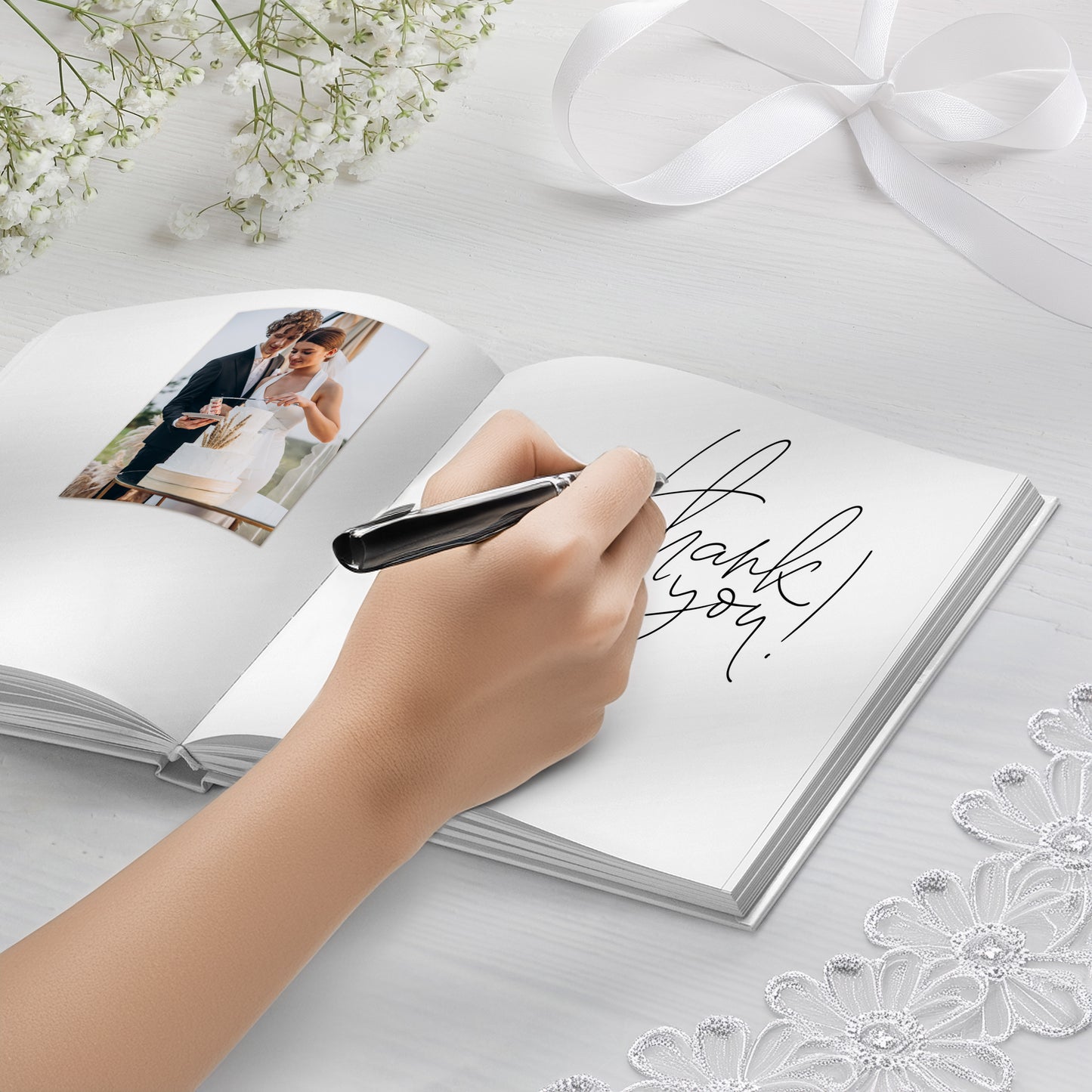 colortouch Gästebuch Hochzeit 100 Blanko Seiten mit Sticker Hochzeit, Hochwertiges Hochzeitsgästebuch, Aufkleber für Fotoalbum, Premium Papier Hochzeitsbuch, 10 Blatt Hochzeitsaufkleber
