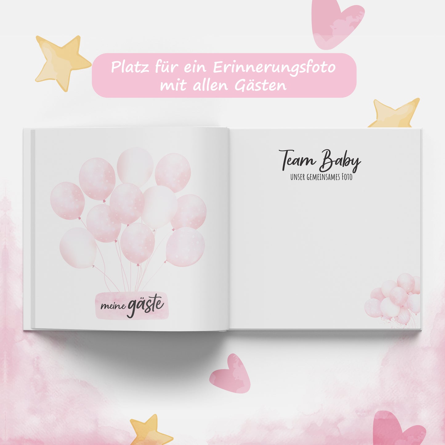 colortouch Gästebuch Babyparty mit Babyshower Spiele 50 Karten, 6 witzige Ratespiel Set für Babyparty zum Ausfüllen, Baby Shower Schwangerschaft Premium Geschenk für Junge & Mädchen, Gender Reveal