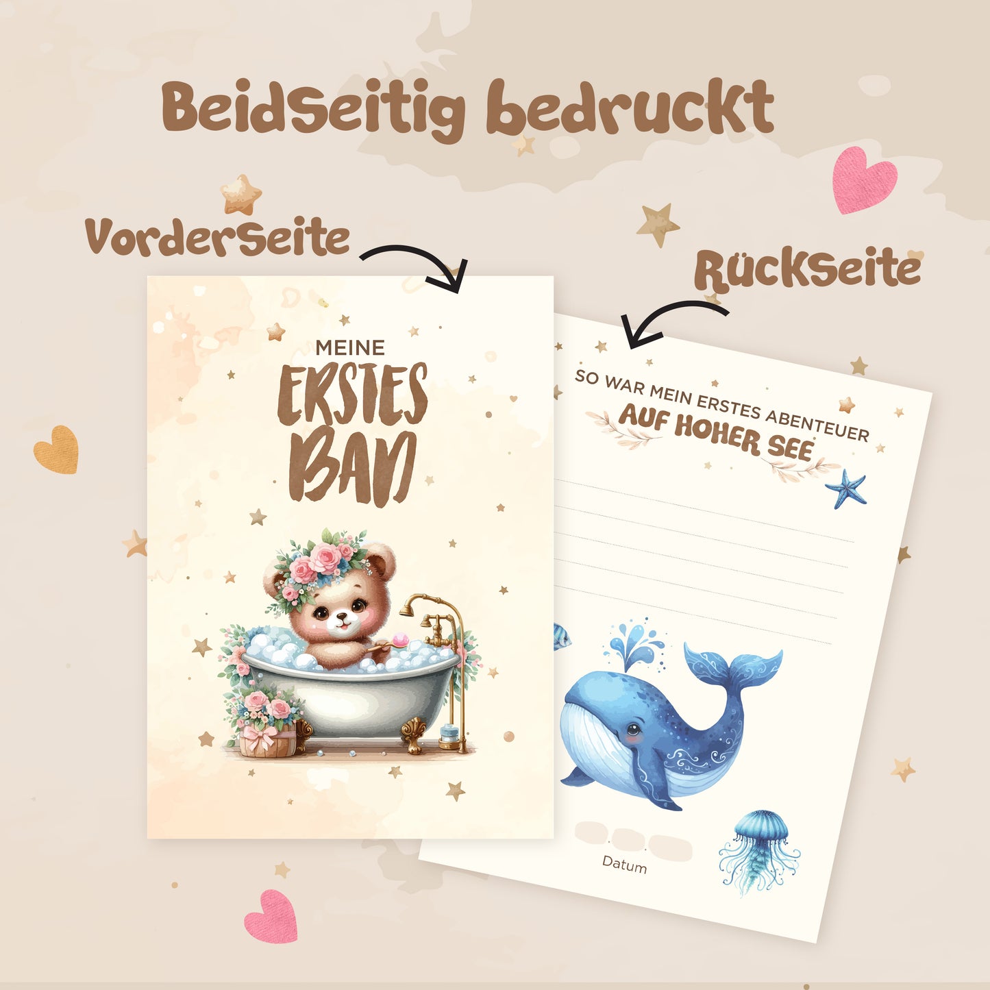colortouch Meilensteinkarte Baby 48 Monatskarten für Jungen & Mädchen mit beschreibaren Rückseiten, Geschenk zur Geburt & Babyparty, Boho Meilensteine Erinnerungen festhalten, Von Pädagogen gestaltet