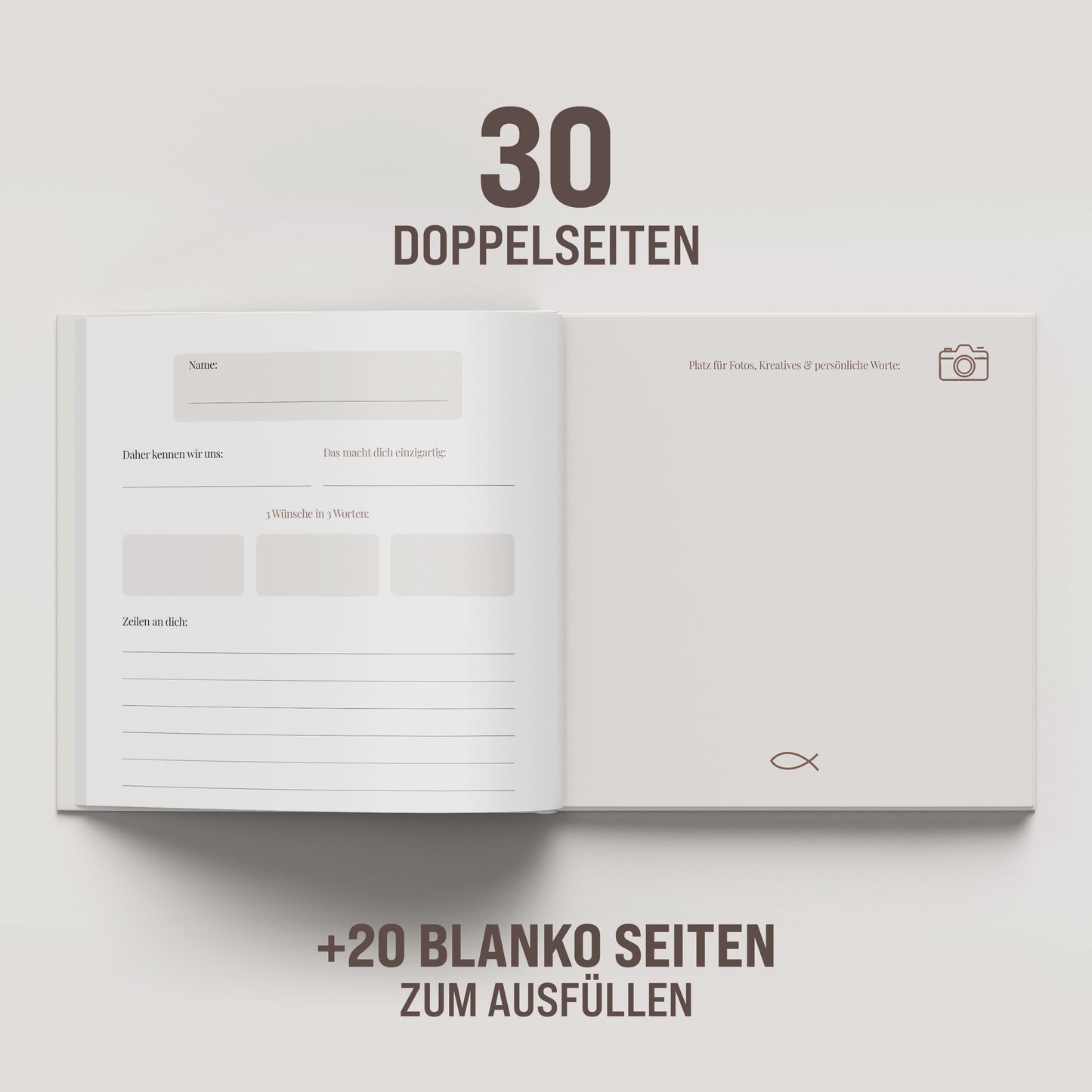 colortouch Gästebuch Konfirmation mit Aufkleber für Mädchen Junge, Erinnnerungsbuch Geschenk zur Konfirmation, 60 Kreative Seiten zum Selbstgestalten, Hardcover mit Goldfolienprägung, Boho Style