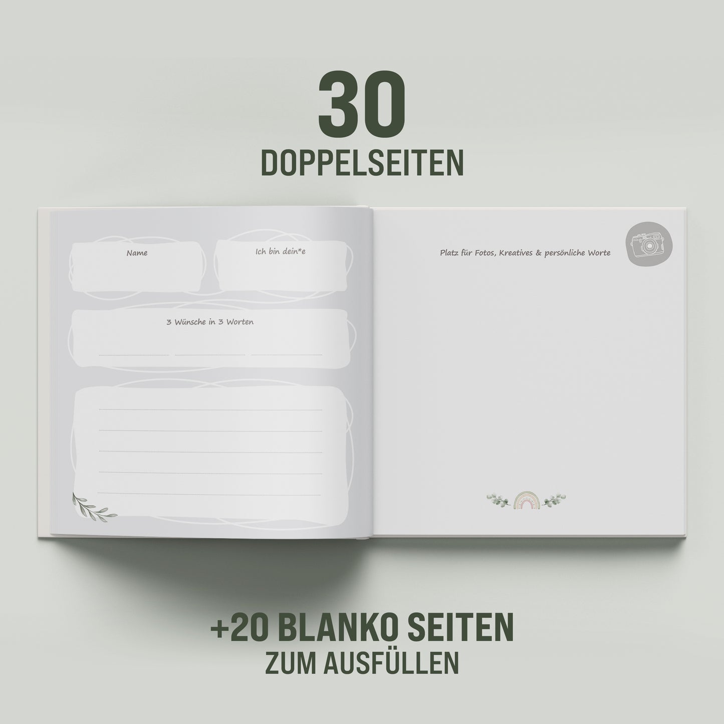 colortouch Gästebuch Taufe mit Aufkleber, Taufbuch zum Ausfüllen, 90 Seiten zum Selbstgestalten, Taufe Geschenk & Erinnerungsalbum für die Junge & Mädchen, Hochwertiger Hardcover