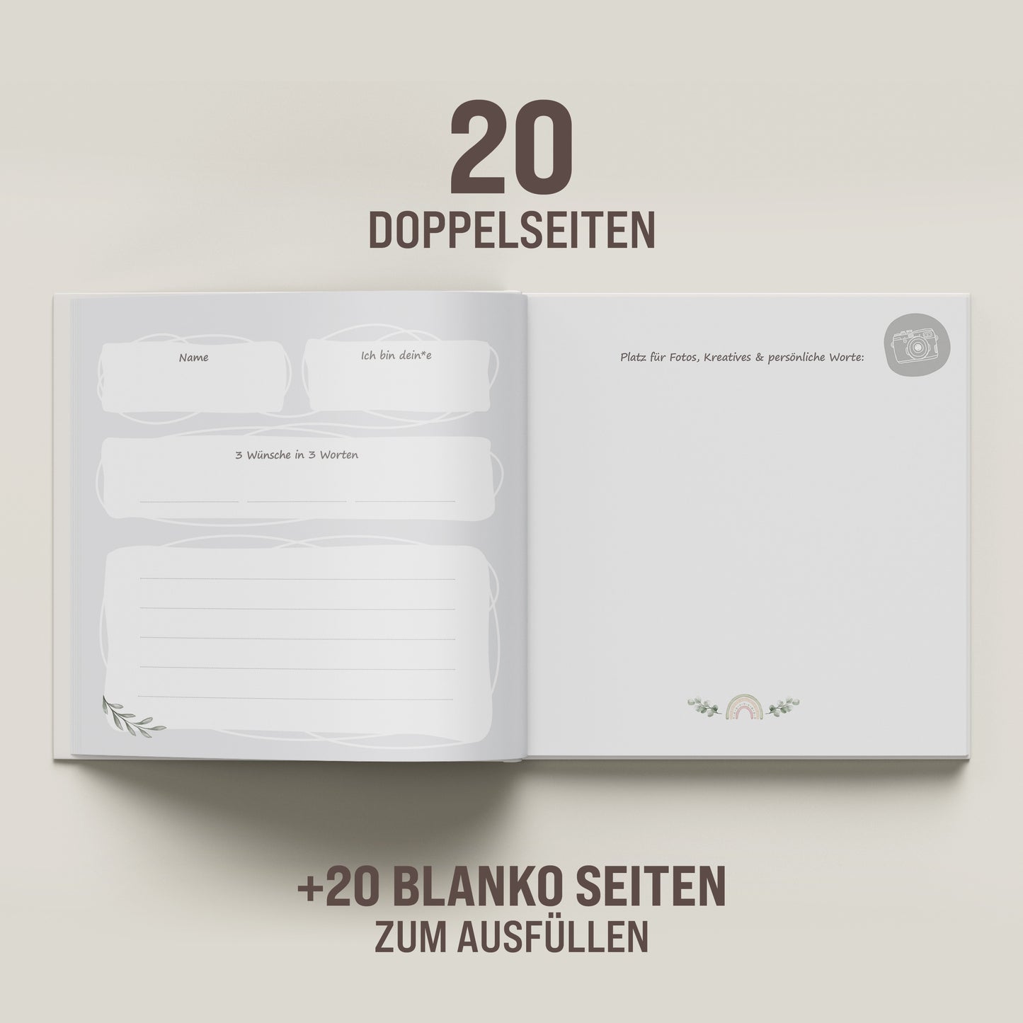 colortouch Gästebuch Kommunion mit Sticker, Kommunionsbuch zum Ausfüllen, 70 Seiten zum Selbstgestalten, Kommunionsgeschenk & Erinnerungsalbum für die Kommunionfeier, Hochwertiger Hardcover