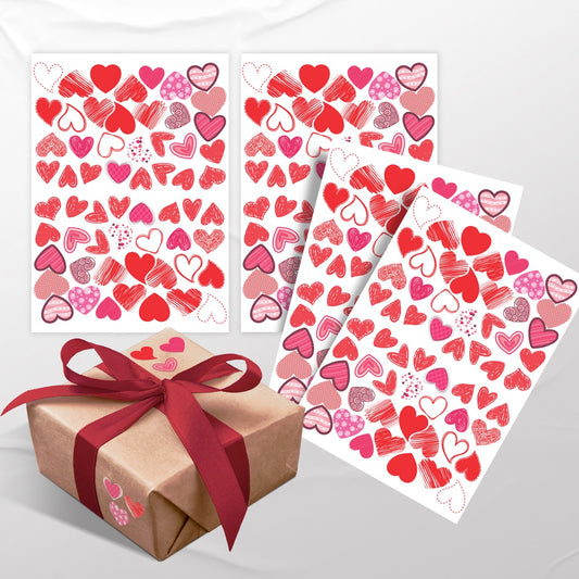 colortouch 112 Stück Herzen Aufkleber, Hochwertige Sticker zum Geschenken