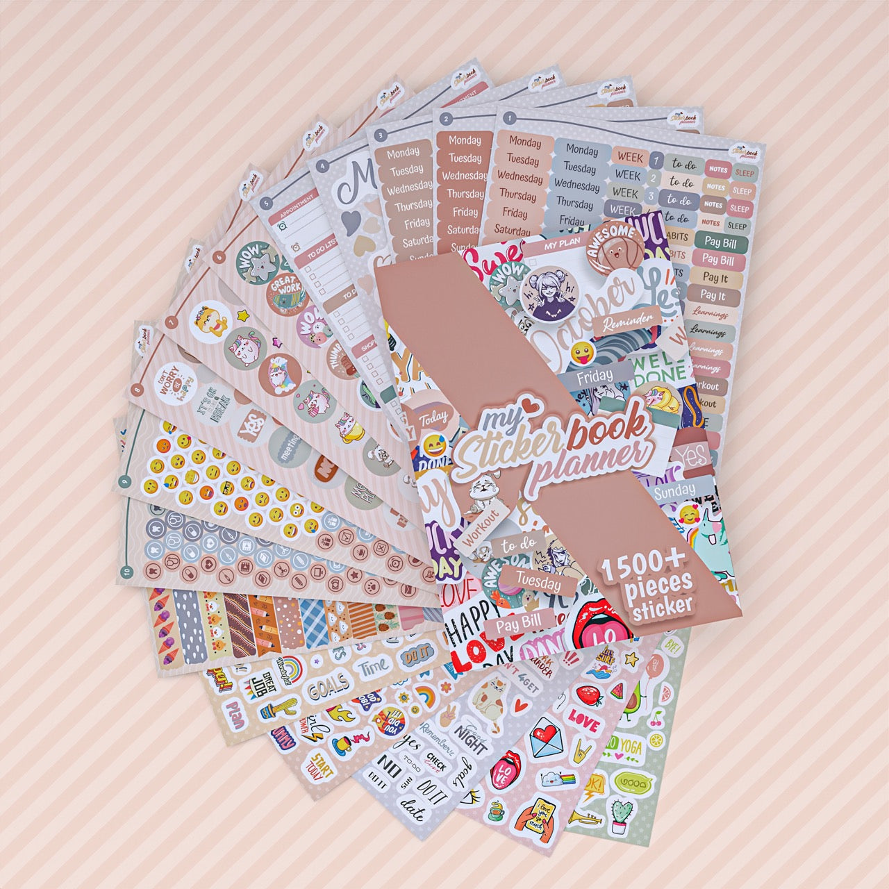 colortouch Planner Stickers - 3000+ pieces sticker set for monthly planner - scrapbook stickers accessories for calendar, planner, organizer, agenda, journal, notebook - sticker album, decorating, seasonal