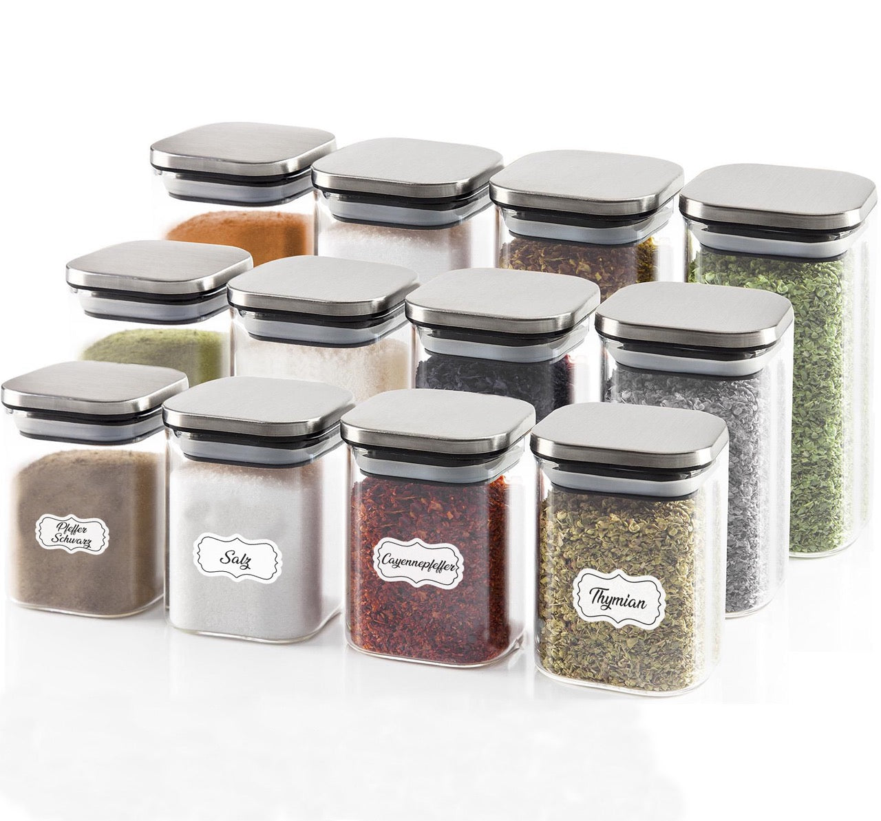 colortouch 128 pieces spice labels (German), white, waterproof