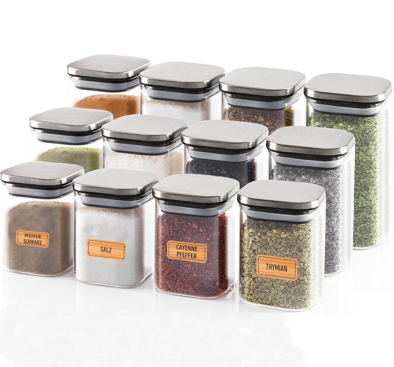 colortouch 140 pieces spice labels (German), bamboo, waterproof