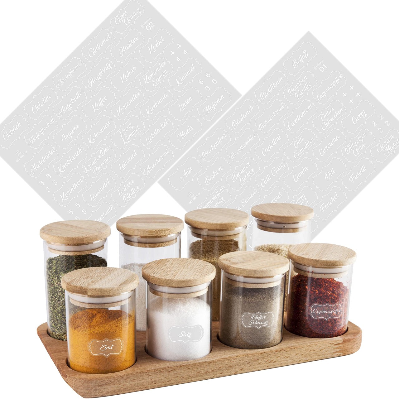 colortouch 128 pieces spice labels (German), transparent white, waterproof