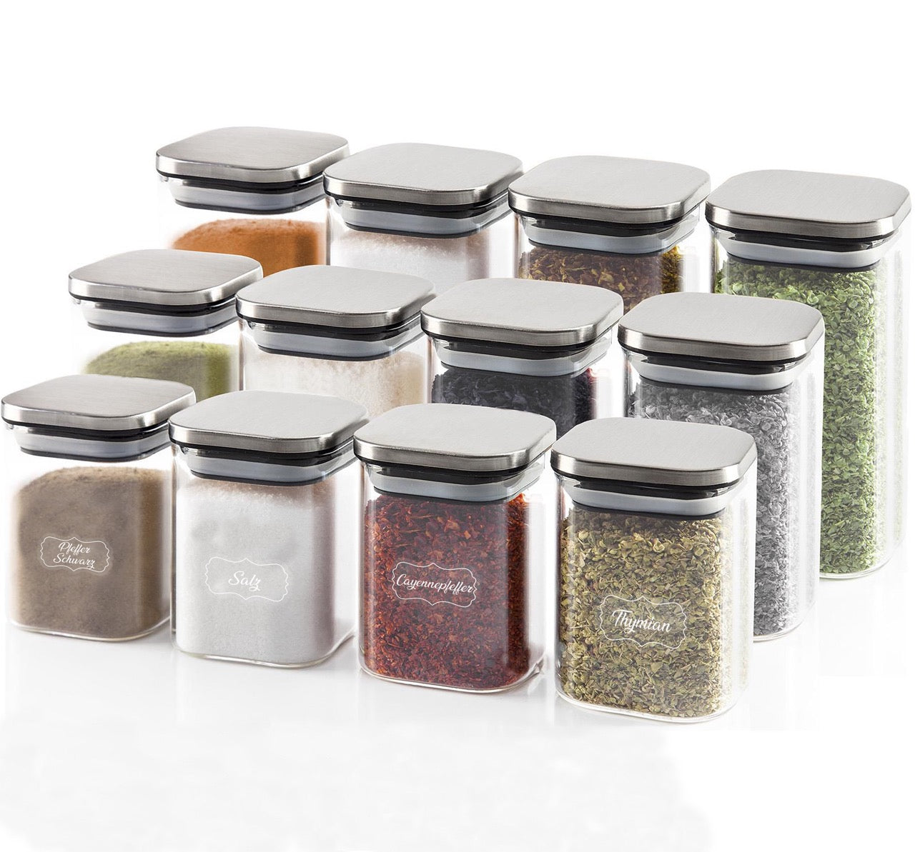 colortouch 128 pieces spice labels (German), transparent white, waterproof