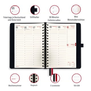 colortouch Terminkalender 2025 2026 mit 1500+ St Sticker für Terminplaner, Aufkleber Set für A5 Monatsplaner, Planer Ringbuch mit Stickeralbum, 14 Monate Wochenplaner auf Deutsch (Juli 25-Aug 26)