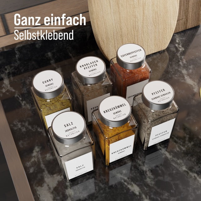 colortouch 140 pieces spice labels (German), black, waterproof