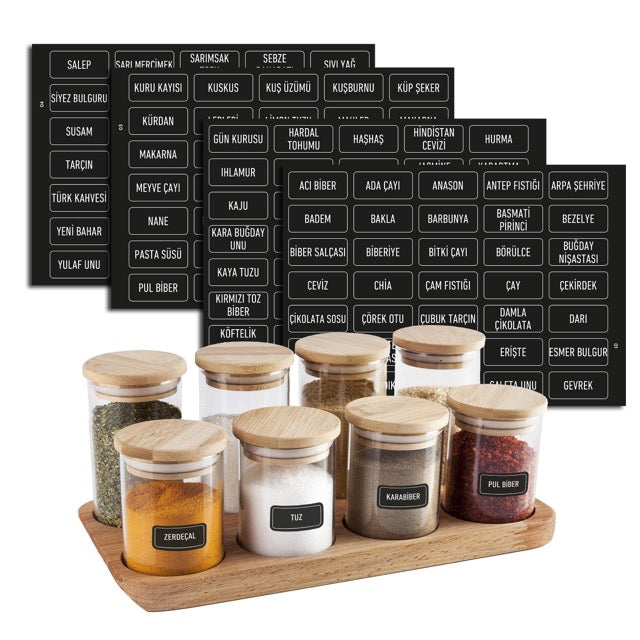 colortouch 140 pieces spice labels (German), black, waterproof