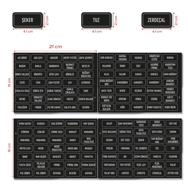 colortouch 140 pieces spice labels (German), black, waterproof