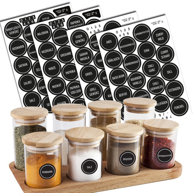 colortouch 140 pieces spice labels (German), black, waterproof