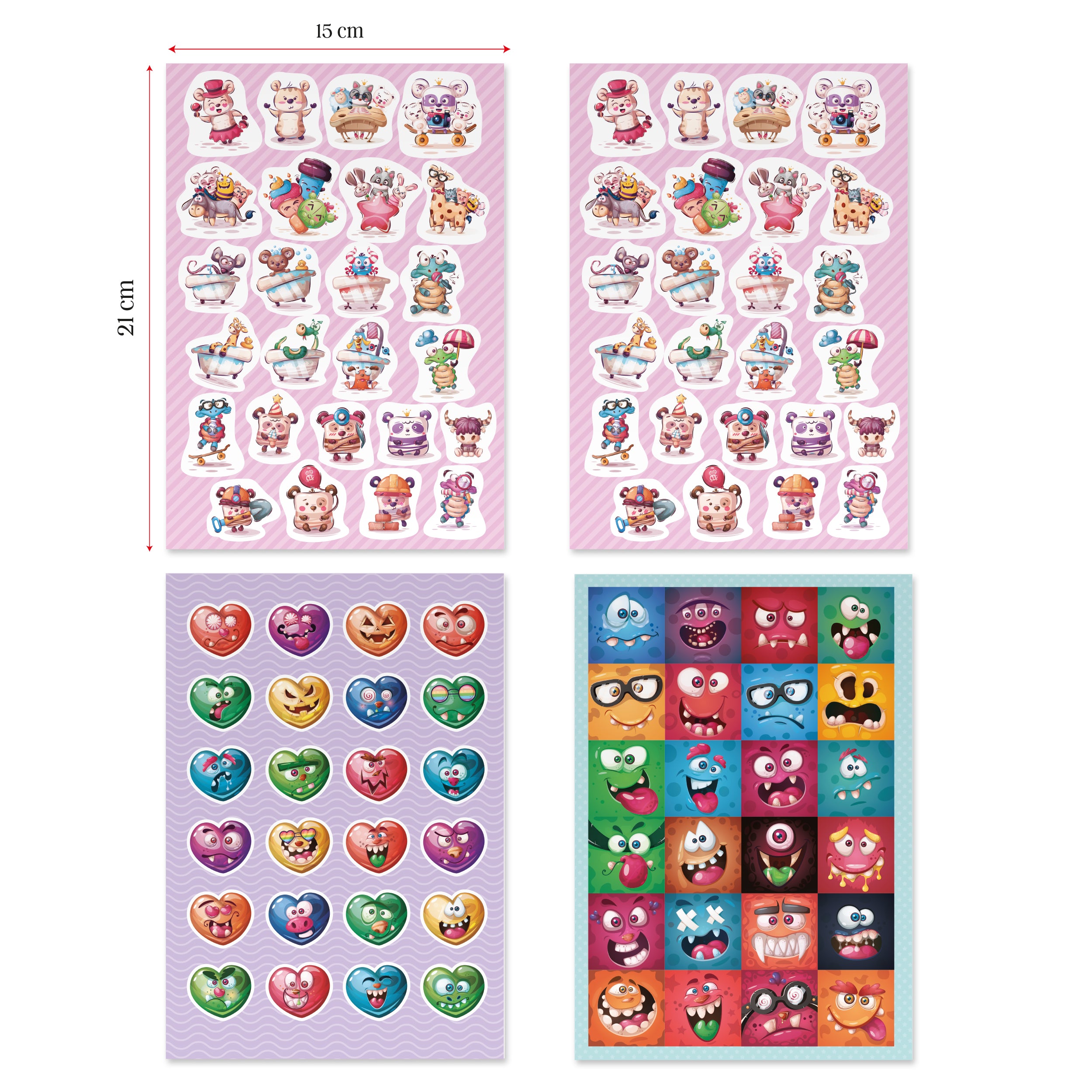 colortouch Sticker Set, 200 Stück Aufkleber Stickers für Kinder, Mädch ...